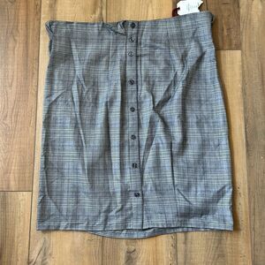 NWT Standard Practices Skirt Womens Size 20 Black Gray Pencil Style Button Front